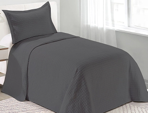 Colcha Loft Camesa Solteiro Cinza